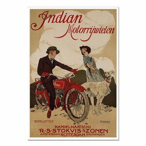 INDIAN MOTORCYCLE Early 1900's: Vintage Advertisement Reprint 13"by19" Poster